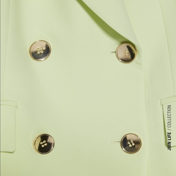 Zara small lime blazer with gold buttons - Picture 7 of 9